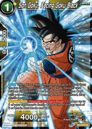 Son Goku, Facing Goku Black (BT16-076) [Realm of the Gods] | The Time Vault CA