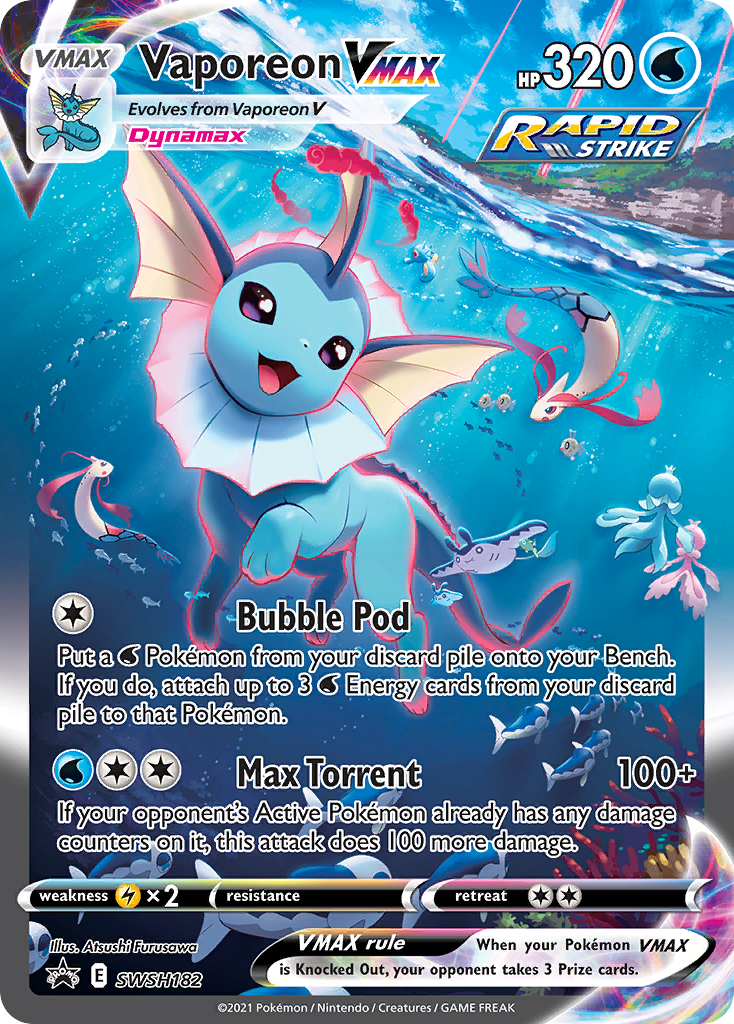 Vaporeon VMAX (SWSH182) (Jumbo Card) [Sword & Shield: Black Star Promos] | The Time Vault CA