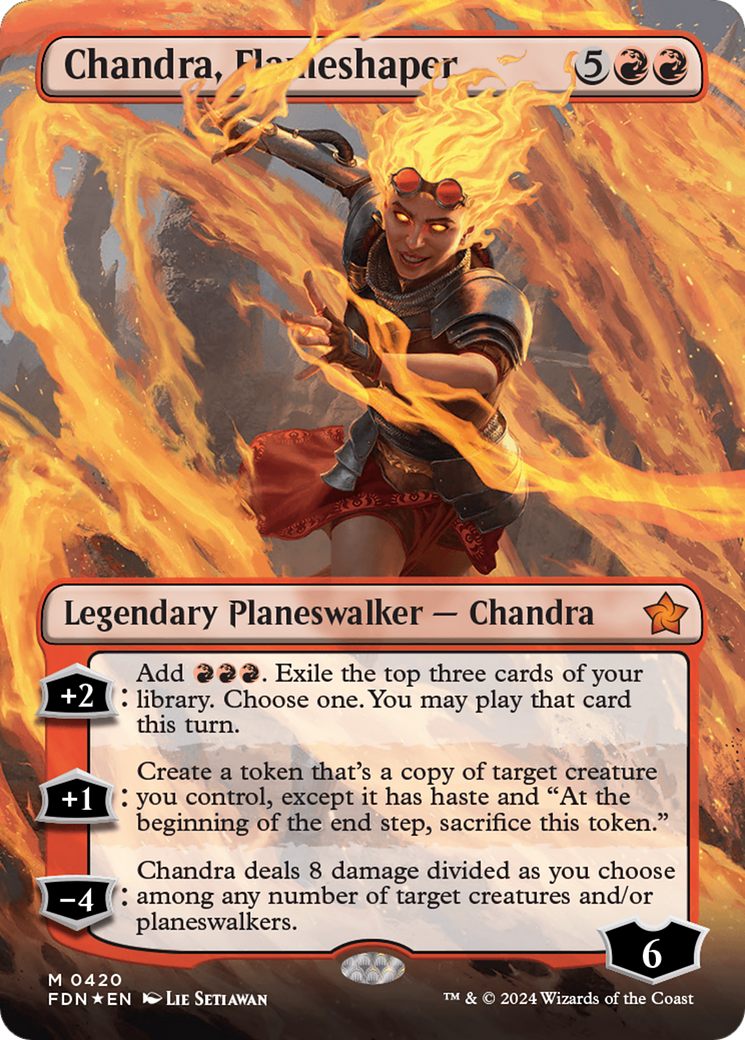 Chandra, Flameshaper (Borderless) (Mana Foil) [Foundations] | The Time Vault CA