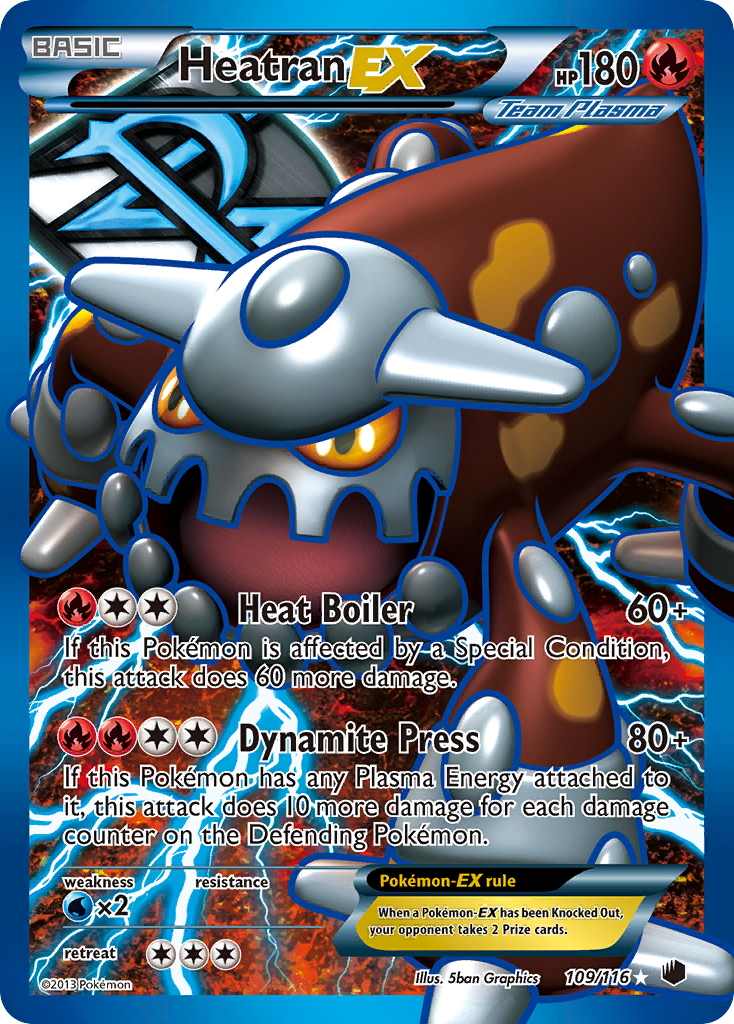 Heatran EX (109/116) [Black & White: Plasma Freeze] | The Time Vault CA