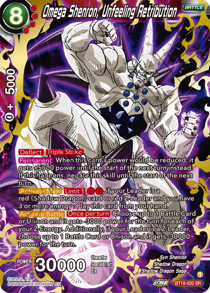 Omega Shenron, Unfeeling Retribution (BT18-020) [Dawn of the Z-Legends] | The Time Vault CA