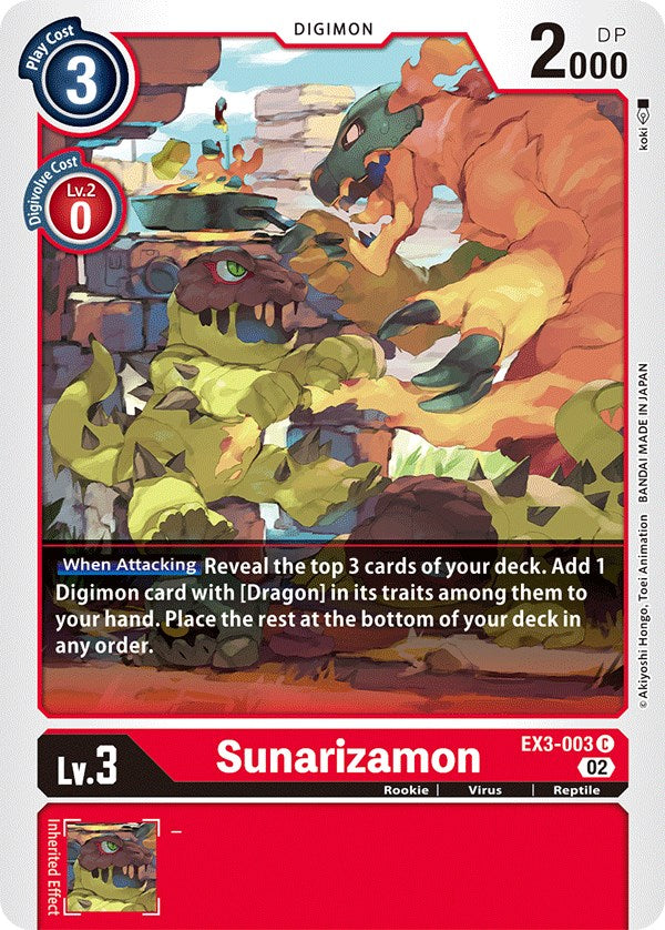 Sunarizamon [EX3-003] [Draconic Roar] | The Time Vault CA