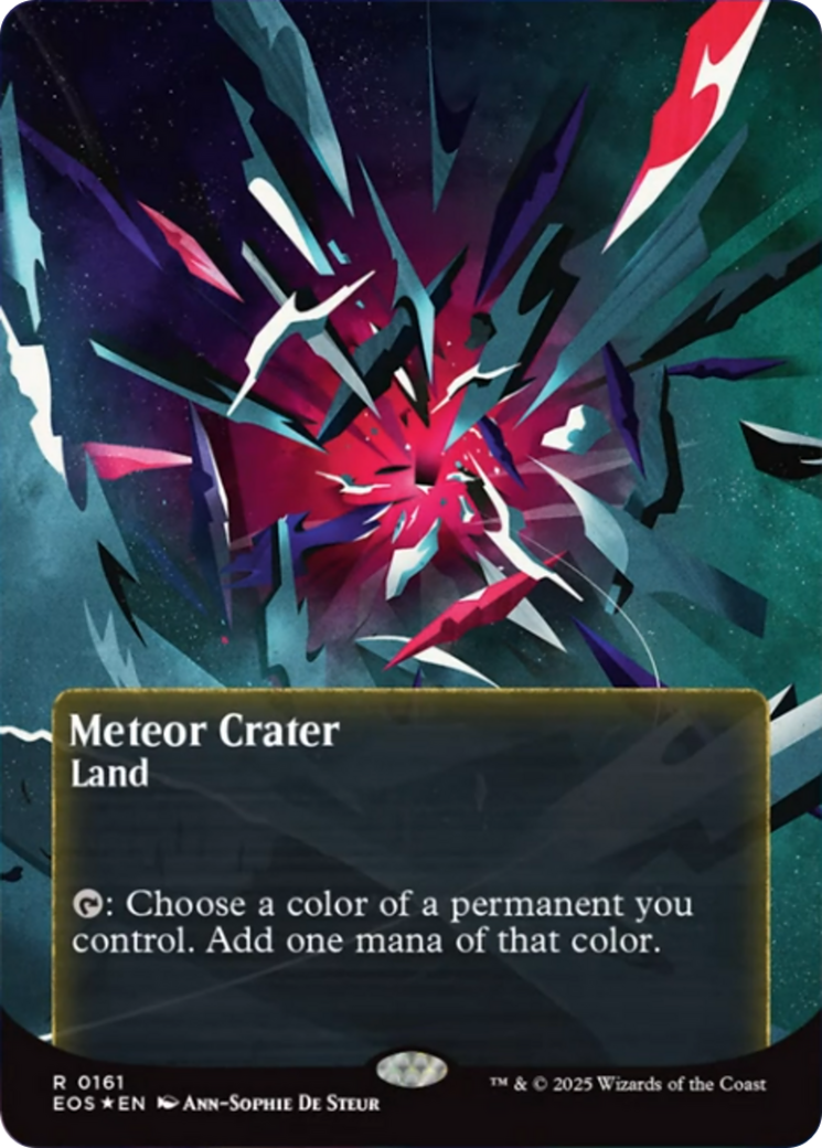Meteor Crater (0161) (Borderless) (Galaxy Foil) [Edge of Eternities: Stellar Sights] | The Time Vault CA