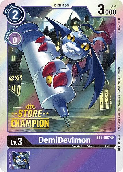 DemiDevimon [BT2-067] (Store Champion) [Release Special Booster Promos] | The Time Vault CA