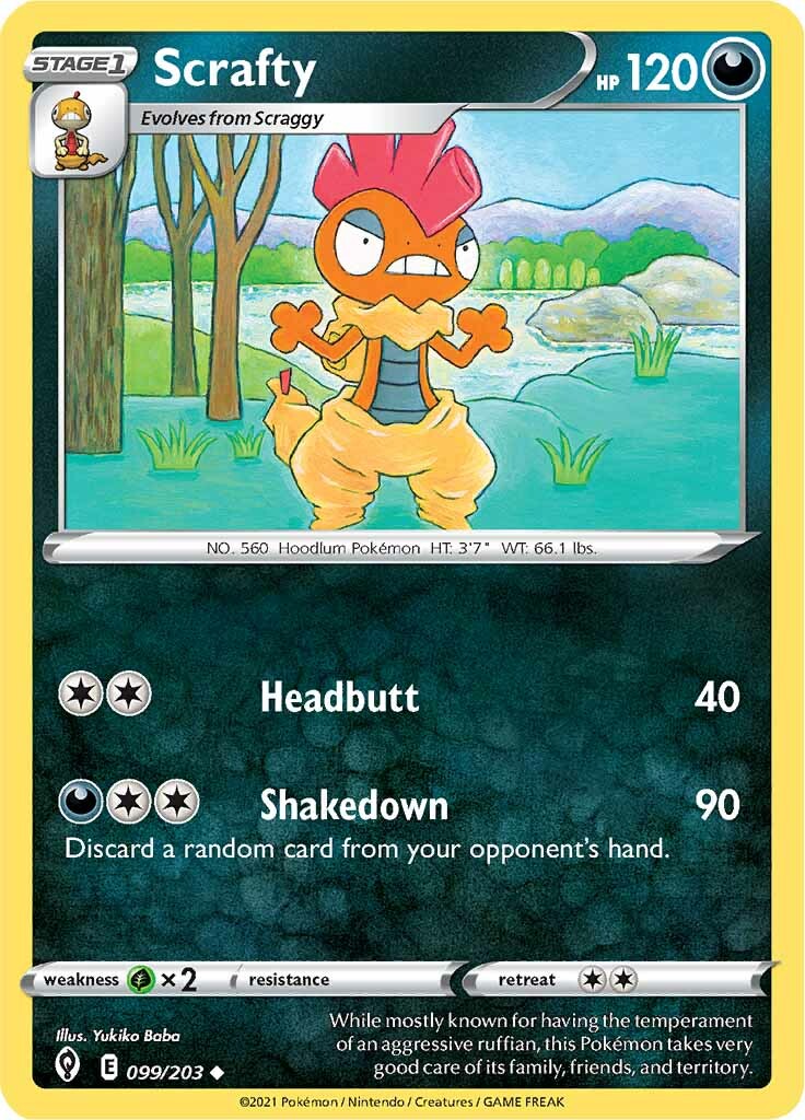 Scrafty (099/203) [Sword & Shield: Evolving Skies] | The Time Vault CA