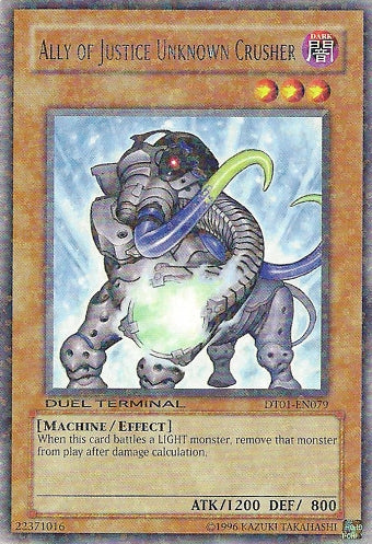 Ally of Justice Unknown Crusher [DT01-EN079] Rare | The Time Vault CA