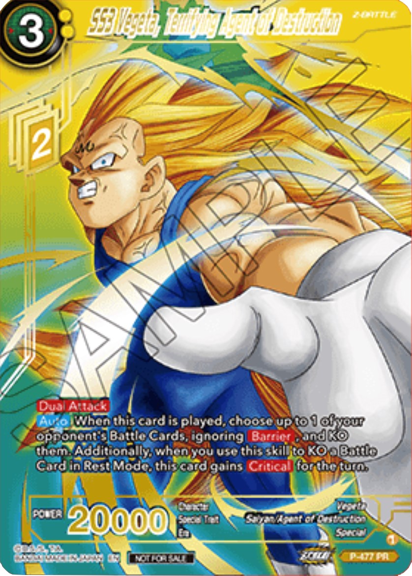 SS3 Vegeta, Terrifying Agent of Destruction (Gold-Stamped) (P-477) [Tournament Promotion Cards] | The Time Vault CA