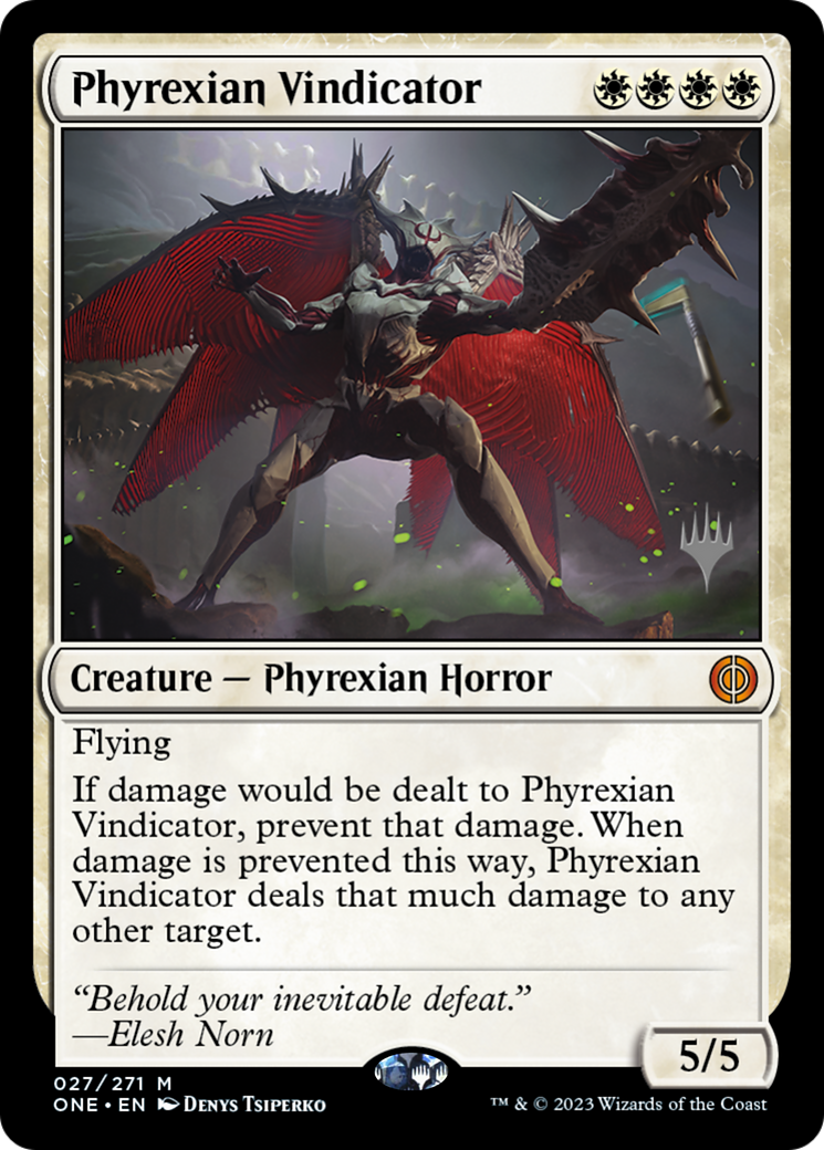 Phyrexian Vindicator (Promo Pack) [Phyrexia: All Will Be One Promos] | The Time Vault CA