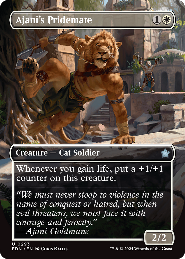 Ajani's Pridemate (Borderless) [Foundations] | The Time Vault CA