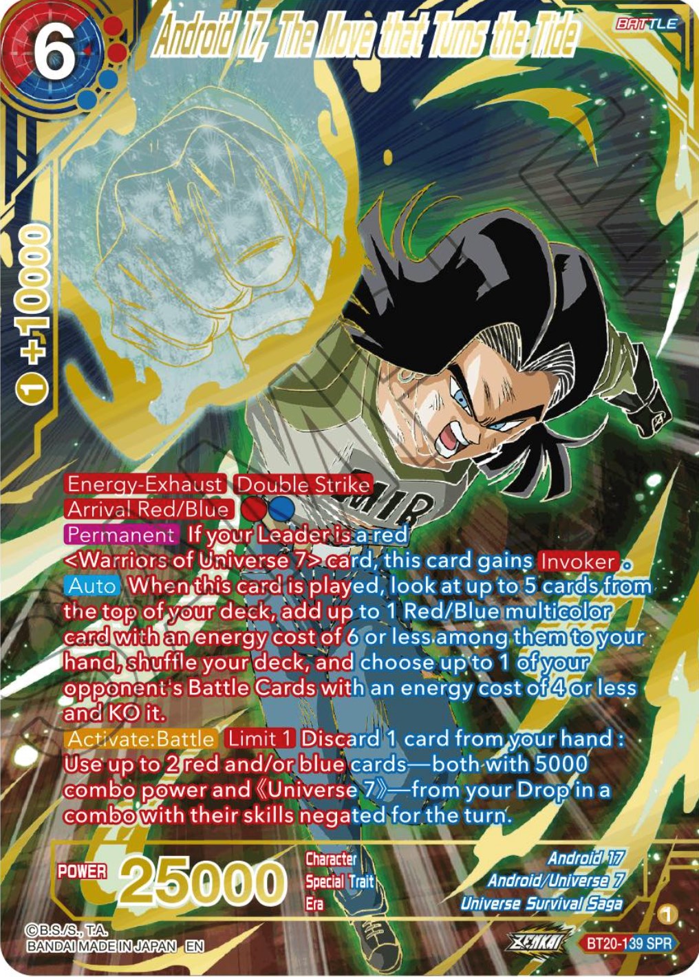 Android 17, The Move that Turns the Tide (SPR) (BT20-139) [Power Absorbed] | The Time Vault CA