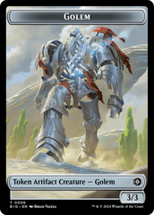 Treasure // Golem Double-Sided Token [Outlaws of Thunder Junction Tokens] | The Time Vault CA