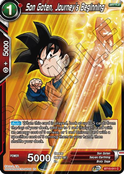 Son Goten, Journey's Beginning (BT15-011) [Saiyan Showdown] | The Time Vault CA
