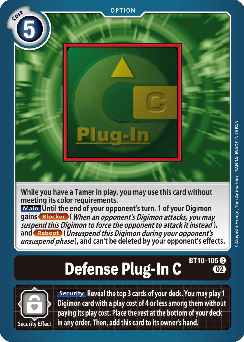 Defense Plug-In C [BT10-105] [Xros Encounter] | The Time Vault CA