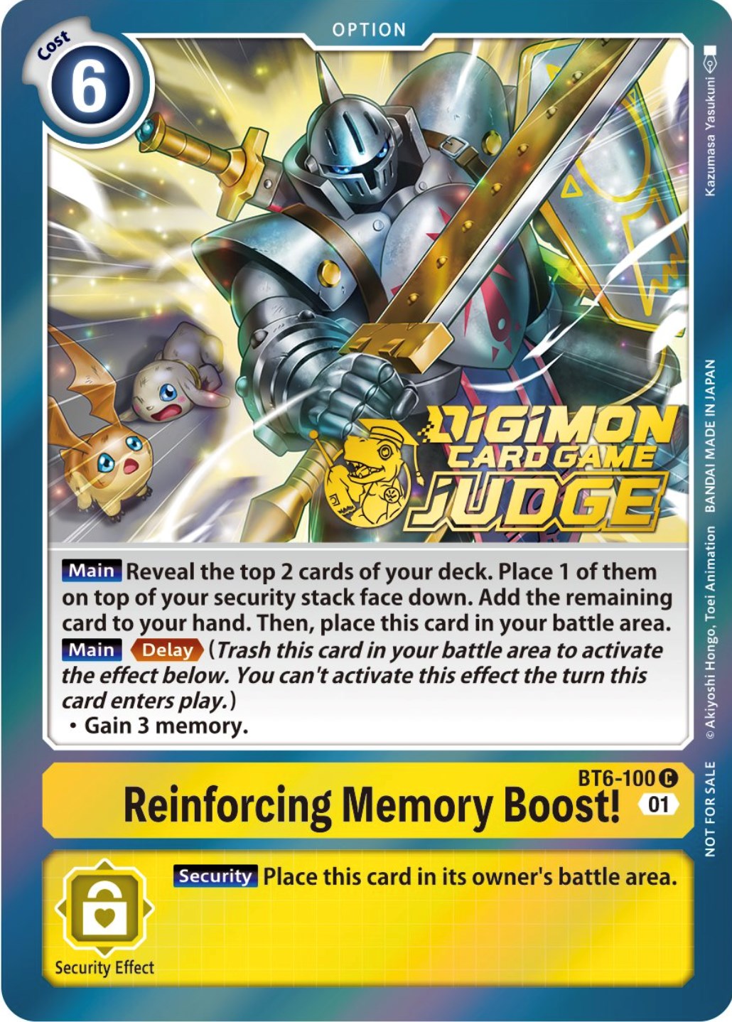 Reinforcing Memory Boost! [BT6-100] (Judge Pack 3) [Double Diamond Promos] | The Time Vault CA