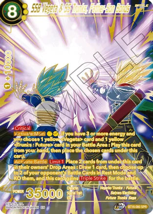 SSB Vegeta & SS Trunks, Father-Son Bonds (SPR) (BT16-080) [Realm of the Gods] | The Time Vault CA