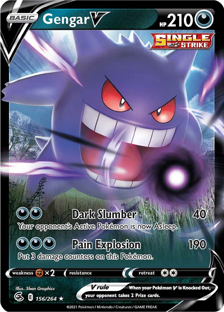 Gengar V (156/264) [Sword & Shield: Fusion Strike] | The Time Vault CA