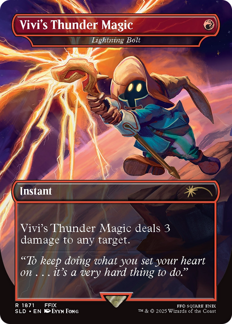 Vivi's Thunder Magic - Lightning Bolt (Rainbow Foil) [Secret Lair Drop Series] | The Time Vault CA