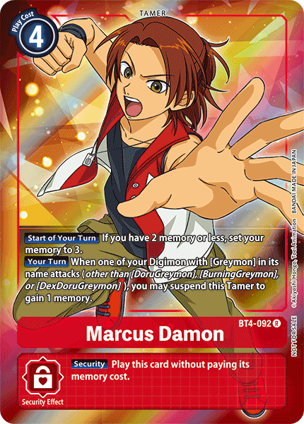 Marcus Damon [BT4-092] (Buy-A-Box Promo) [Great Legend Promos] | The Time Vault CA