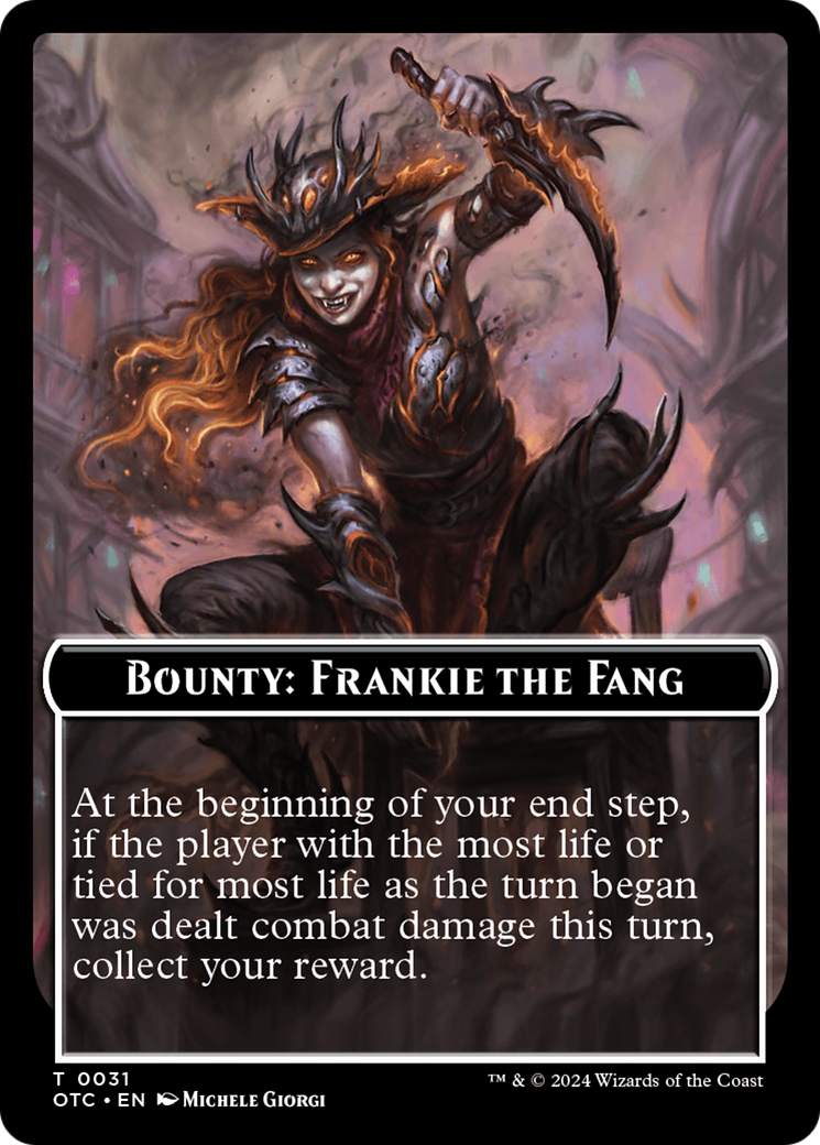 Bounty: Frankie the Fang // Bounty Rules Double-Sided Token [Outlaws of Thunder Junction Commander Tokens] | The Time Vault CA