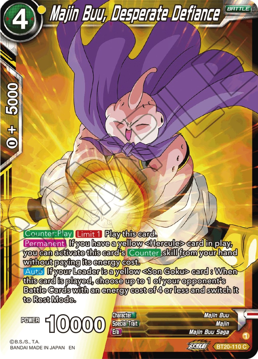Majin Buu, Desperate Defiance (BT20-110) [Power Absorbed] | The Time Vault CA