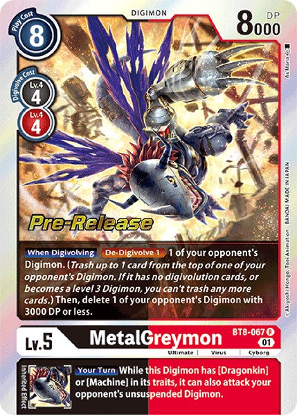 MetalGreymon [BT8-067] [New Awakening Pre-Release Cards] | The Time Vault CA