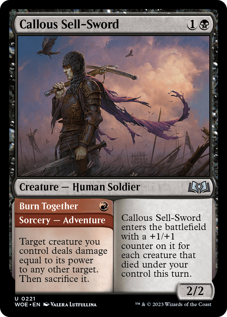 Callous Sell-Sword // Burn Together [Wilds of Eldraine] | The Time Vault CA