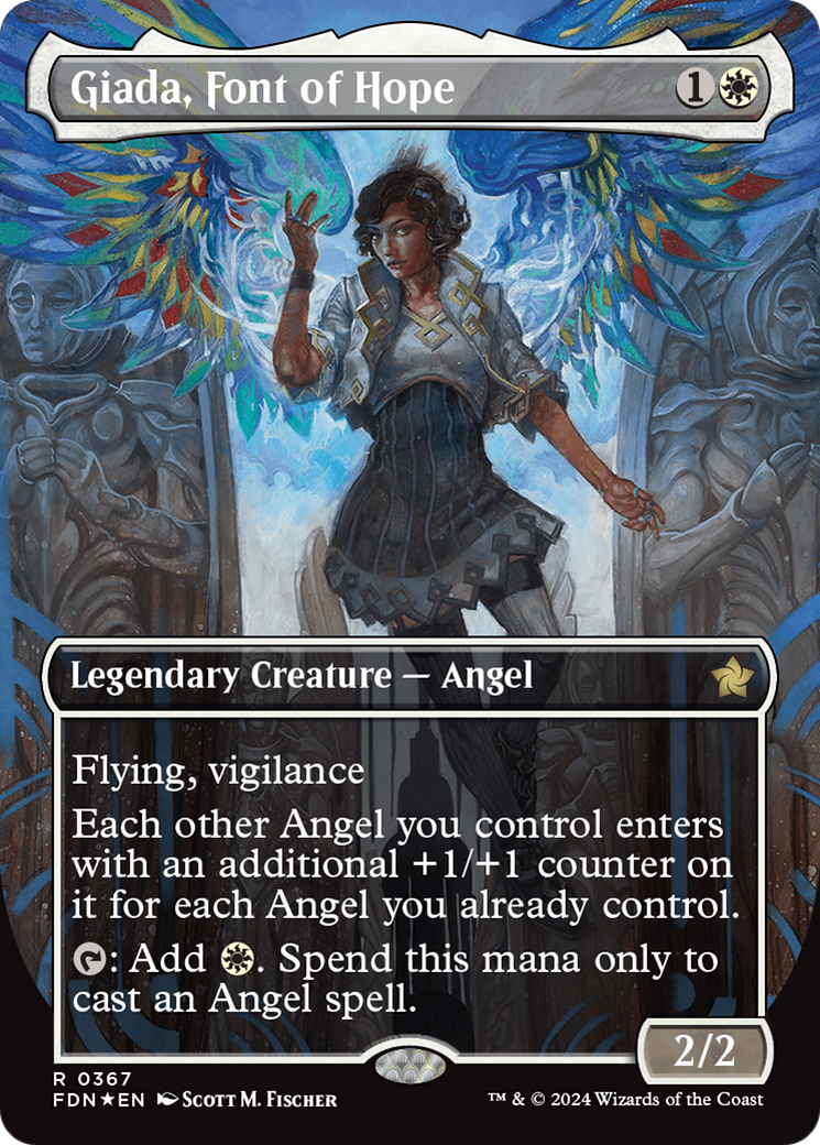 Giada, Font of Hope (Borderless) (Mana Foil) [Foundations] | The Time Vault CA