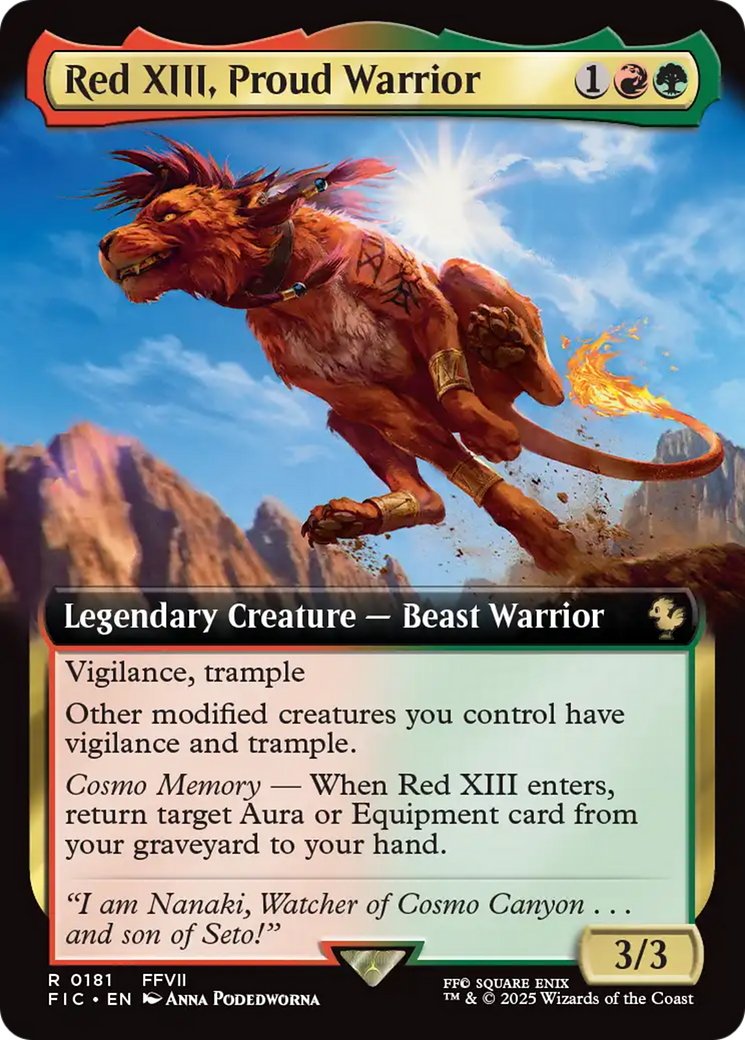 Red XIII, Proud Warrior (Extended Art) [FINAL FANTASY Commander] | The Time Vault CA