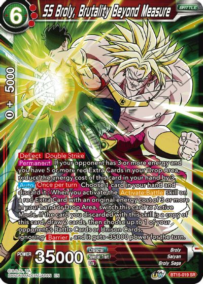 SS Broly, Brutality Beyond Measure (BT15-019) [Saiyan Showdown] | The Time Vault CA