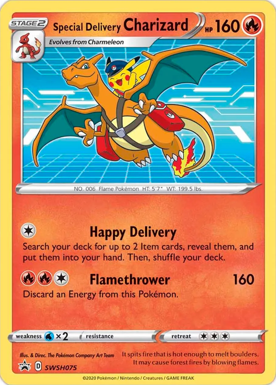 Special Delivery Charizard (SWSH075) [Sword & Shield: Black Star Promos] | The Time Vault CA