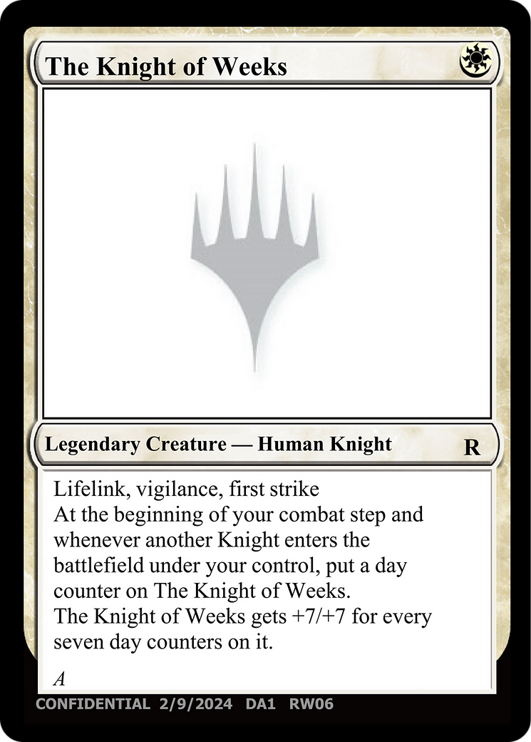 The Knight of Weeks [Unknown Event] | The Time Vault CA