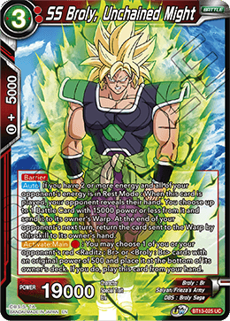 SS Broly, Unchained Might (Uncommon) (BT13-025) [Supreme Rivalry] | The Time Vault CA
