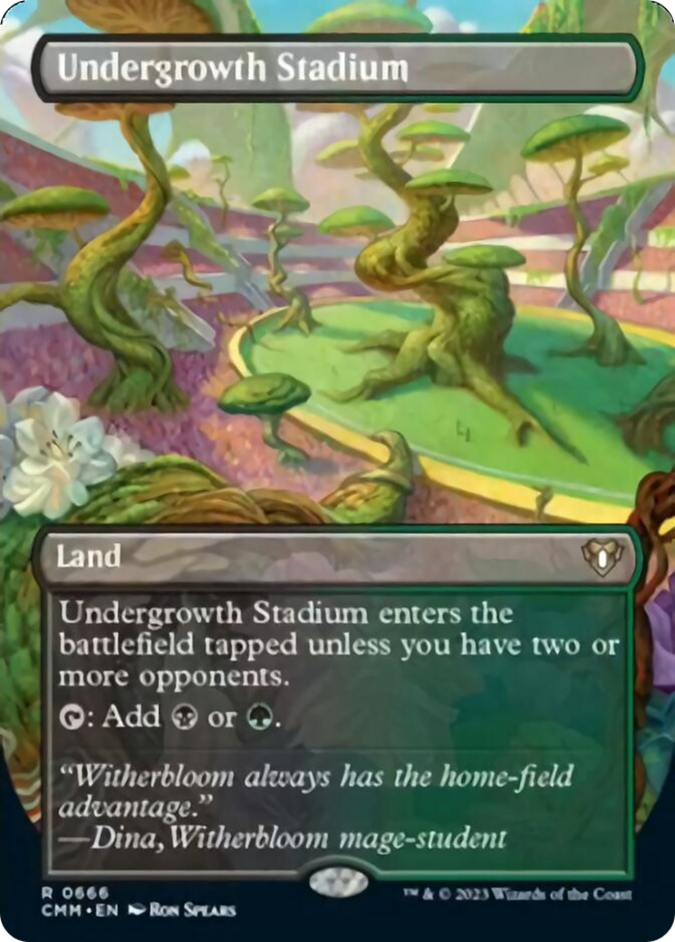 Undergrowth Stadium (Borderless Alternate Art) [Commander Masters] | The Time Vault CA