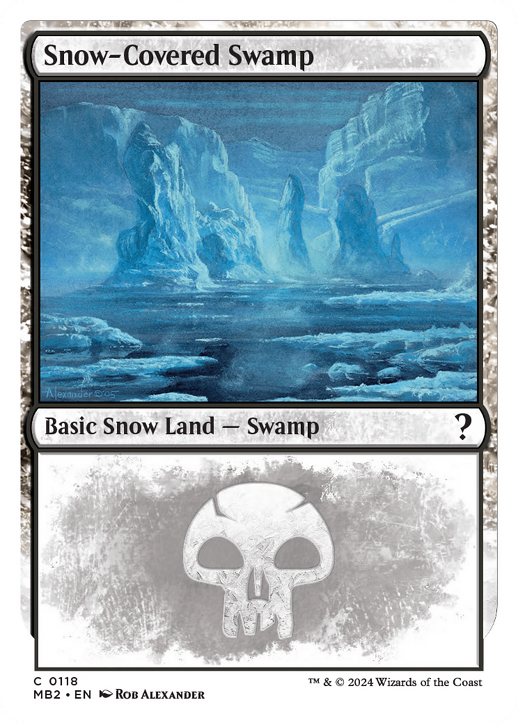 Snow-Covered Swamp (White Border) [Mystery Booster 2] | The Time Vault CA