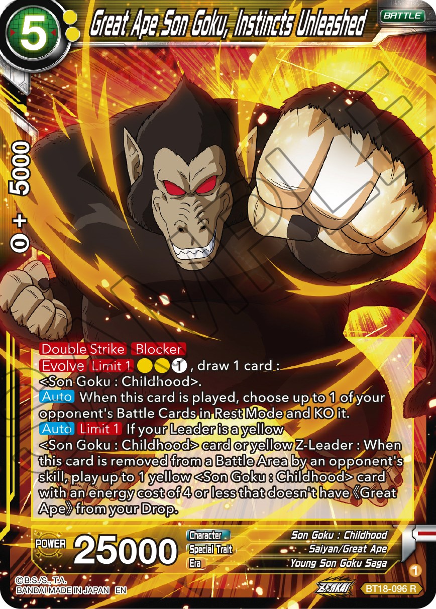 Great Ape Son Goku, Instincts Unleashed (BT18-096) [Dawn of the Z-Legends] | The Time Vault CA