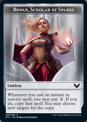 Fractal // Rowan, Scholar of Sparks Emblem Double-Sided Token [Strixhaven: School of Mages Tokens] | The Time Vault CA