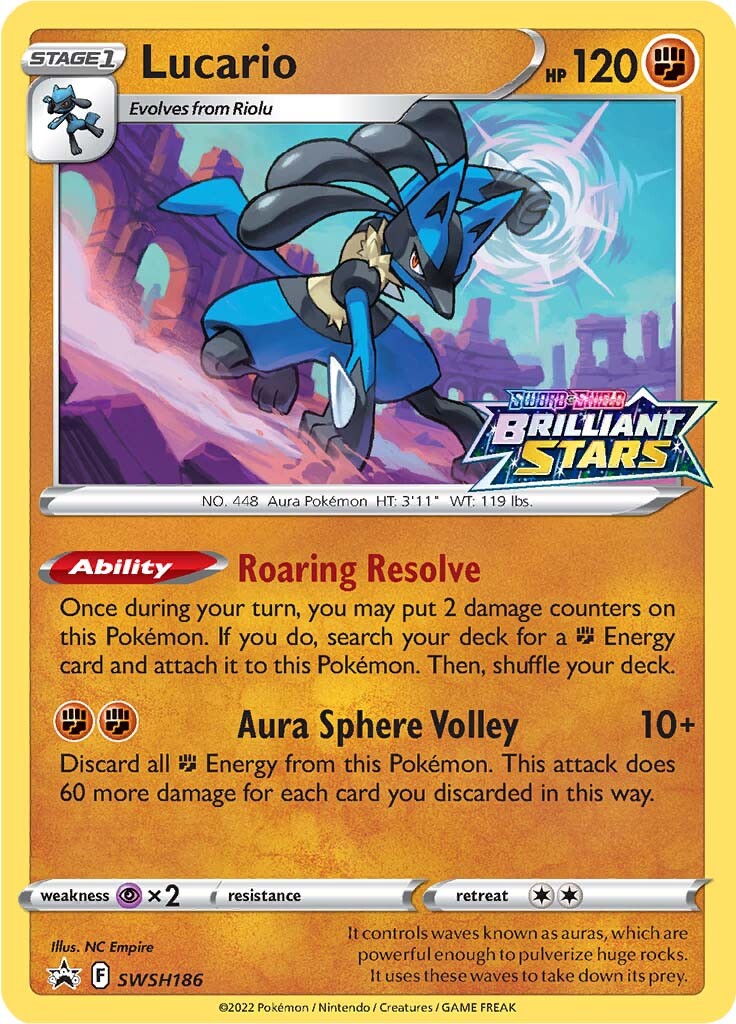 Lucario (SWSH186) (Prerelease Promo) [Sword & Shield: Black Star Promos] | The Time Vault CA