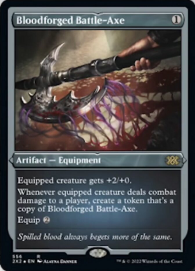 Bloodforged Battle-Axe (Foil Etched) [Double Masters 2022] | The Time Vault CA