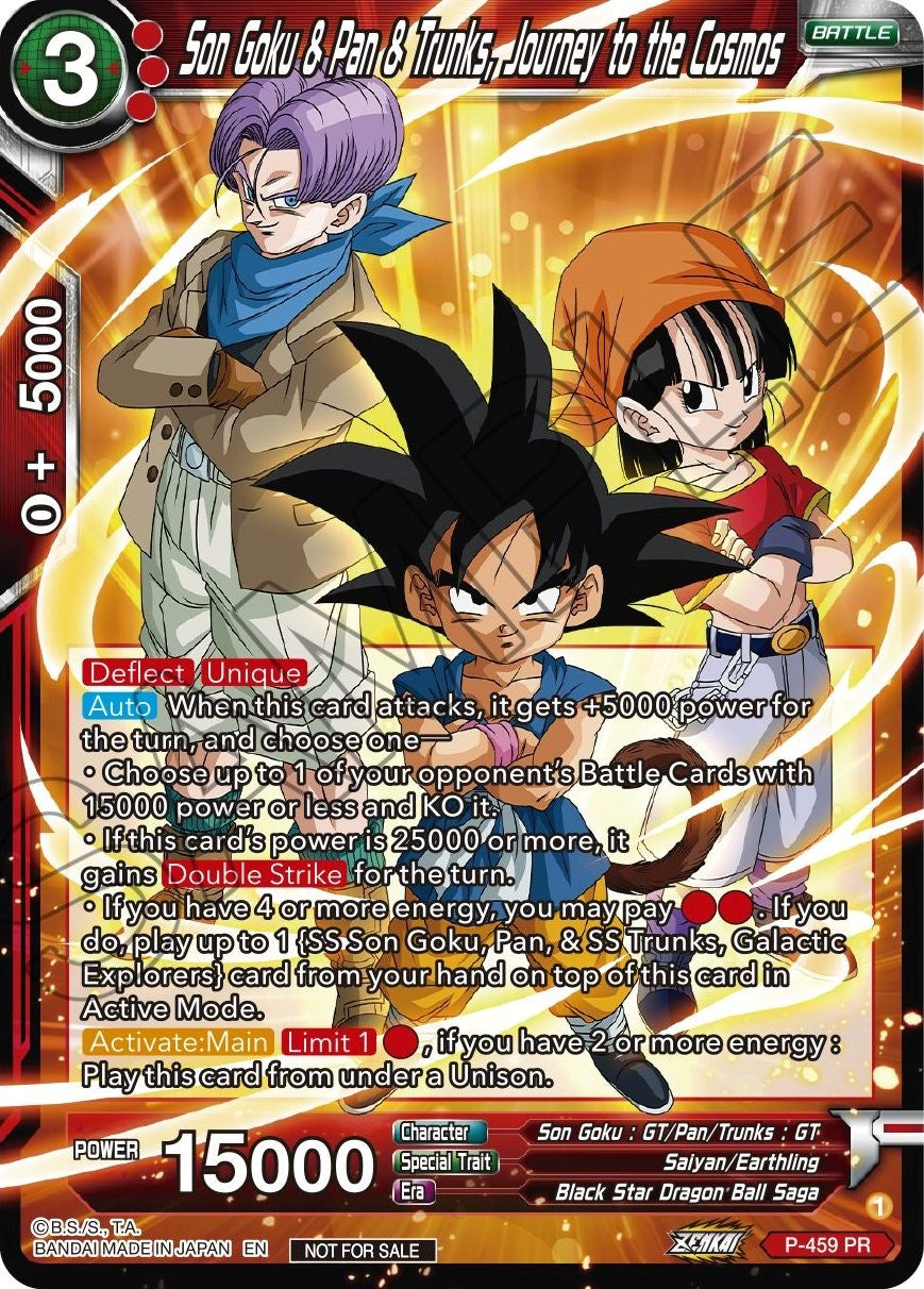 Son Goku & Pan & Trunks, Journey to the Cosmos (Z03 Dash Pack) (P-459) [Promotion Cards] | The Time Vault CA