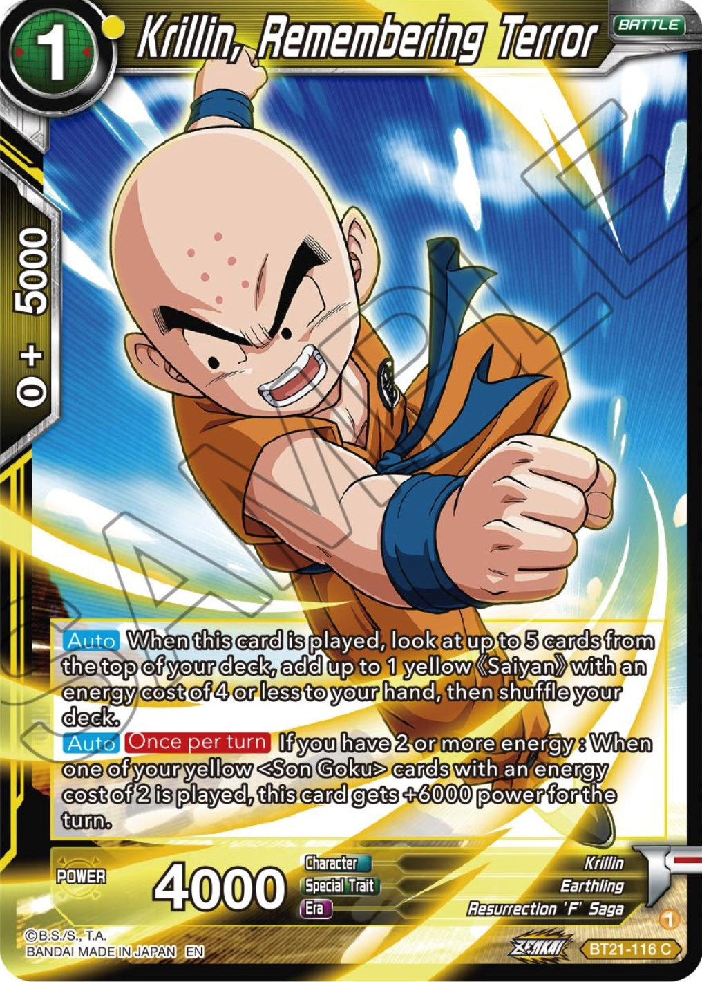 Krillin, Remembering Terror (BT21-116) [Wild Resurgence] | The Time Vault CA