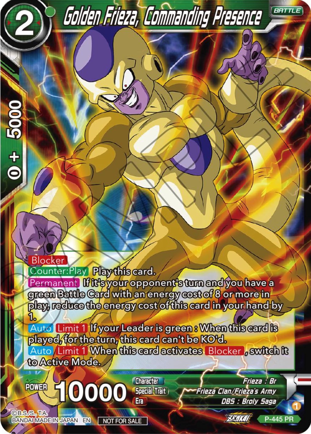 Golden Frieza, Commanding Presence (Zenkai Series Tournament Pack Vol.2) (P-445) [Tournament Promotion Cards] | The Time Vault CA