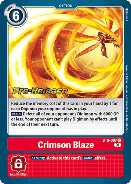 Crimson Blaze [BT8-097] [New Awakening Pre-Release Cards] | The Time Vault CA