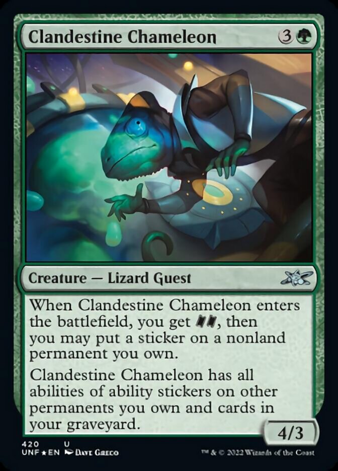 Clandestine Chameleon (Galaxy Foil) [Unfinity] | The Time Vault CA