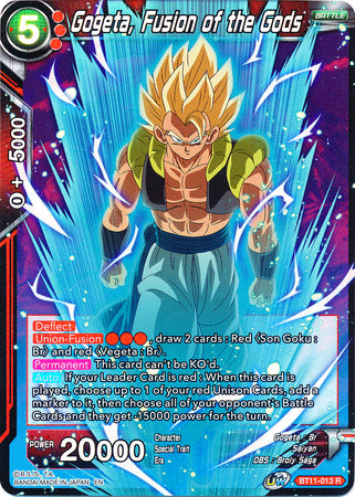 Gogeta, Fusion of the Gods (BT11-013) [Vermilion Bloodline 2nd Edition] | The Time Vault CA