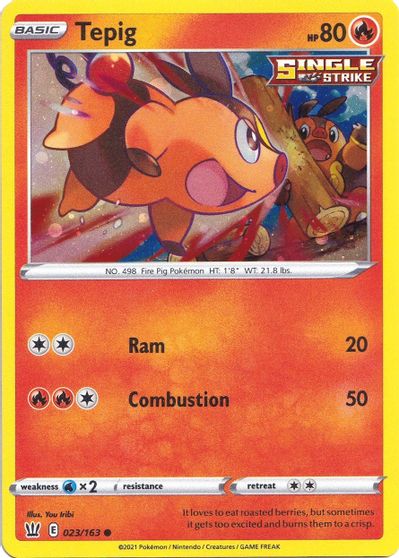 Tepig (023/163) (Cosmos Holo) [Sword & Shield: Battle Styles] | The Time Vault CA