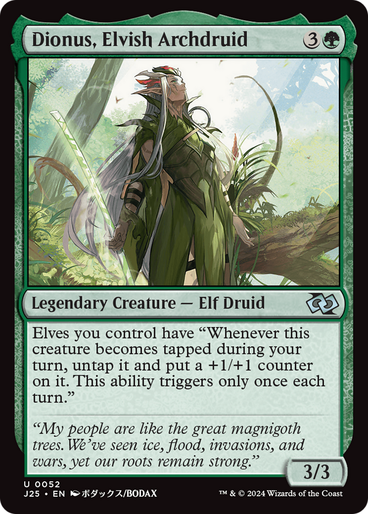 Dionus, Elvish Archdruid (Anime) [Foundations Jumpstart] | The Time Vault CA