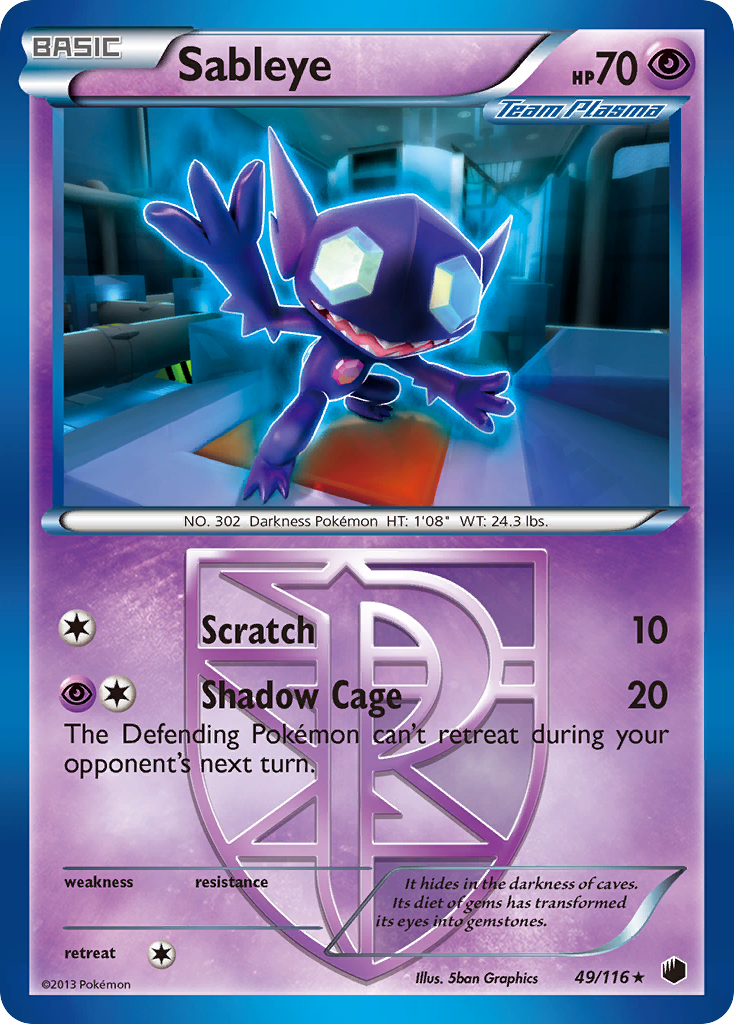 Sableye (49/116) [Black & White: Plasma Freeze] | The Time Vault CA