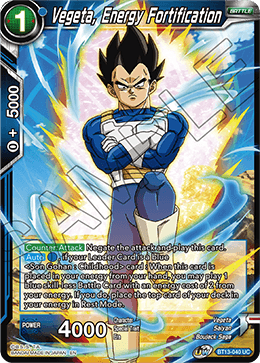 Vegeta, Energy Fortification (Uncommon) (BT13-040) [Supreme Rivalry] | The Time Vault CA