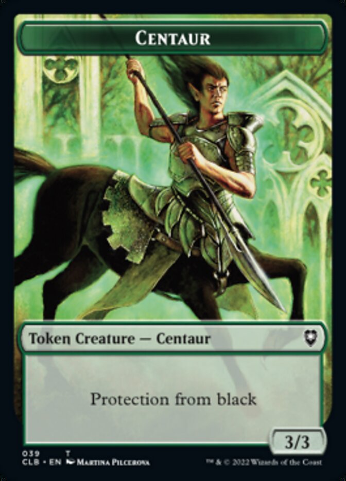 Horror // Centaur Double-Sided Token [Commander Legends: Battle for Baldur's Gate Tokens] | The Time Vault CA