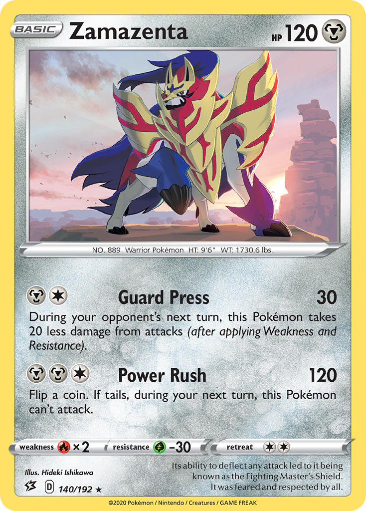 Zamazenta (140/192) (Cracked Ice Holo) (Theme Deck Exclusive) [Sword & Shield: Rebel Clash] | The Time Vault CA